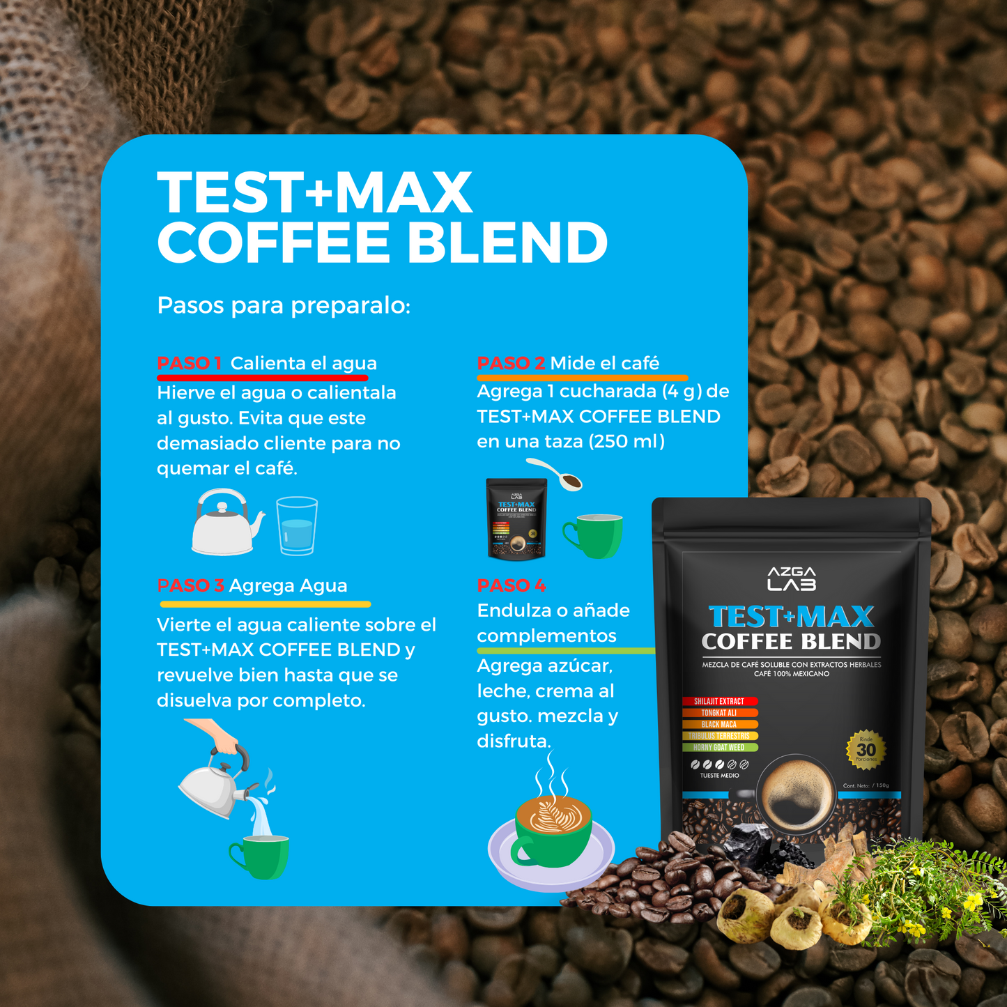 TEST+MAX COFFEE BLEND 150g AZGA LAB