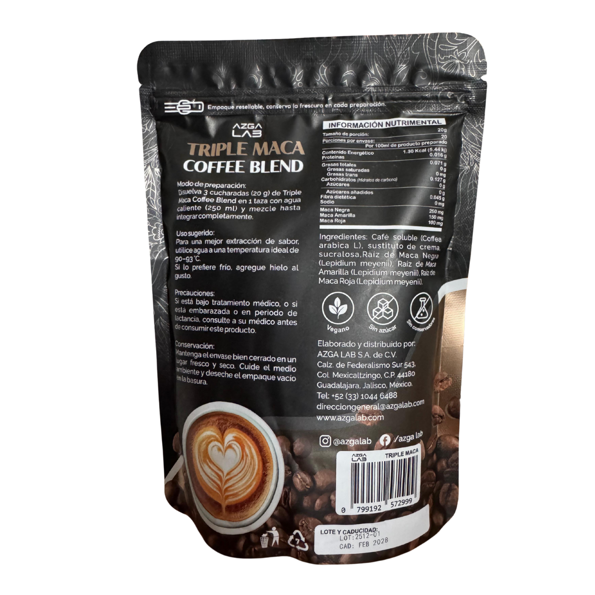 TRIPLE MACA COFFEE BLEND 400g AZGA LAB