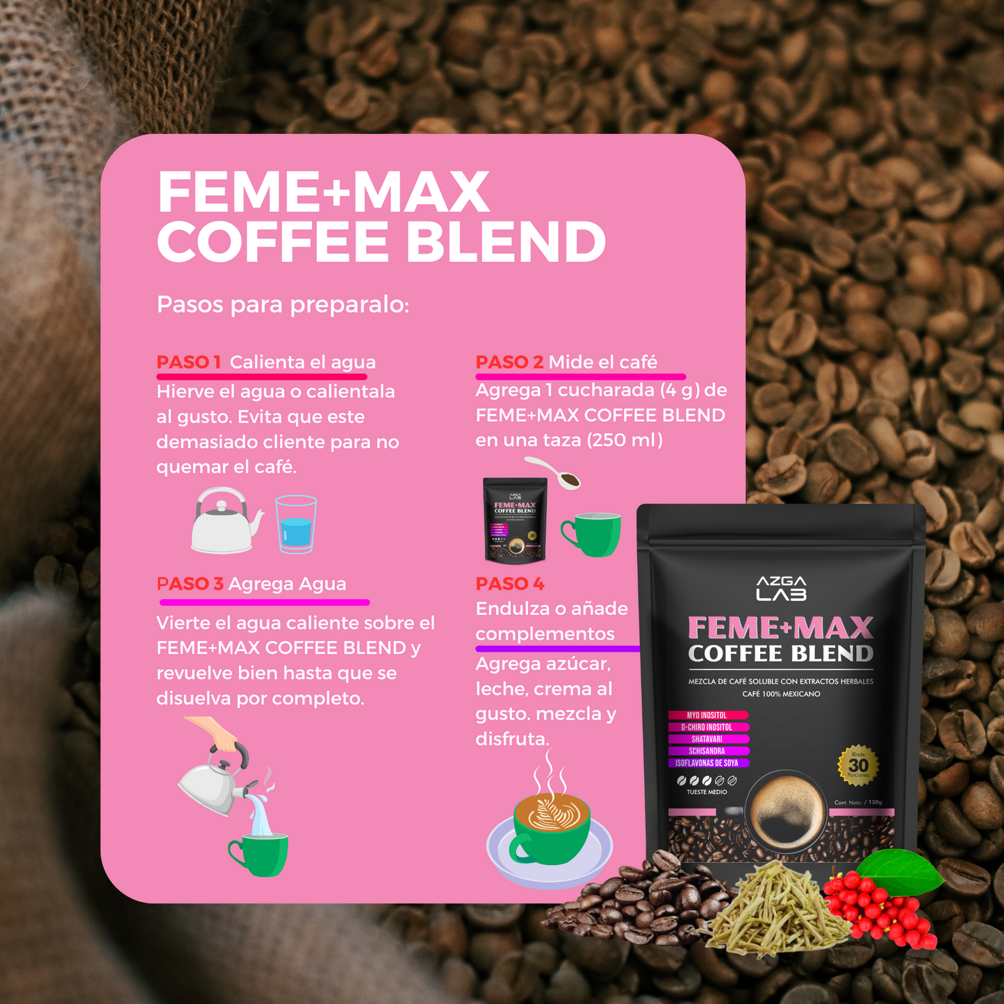 FEME+MAX COFFEE BLEND 150g AZGA LAB