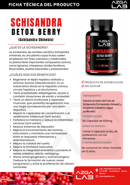 SCHISANDRA 60 capsulas 500mg AZGA LAB