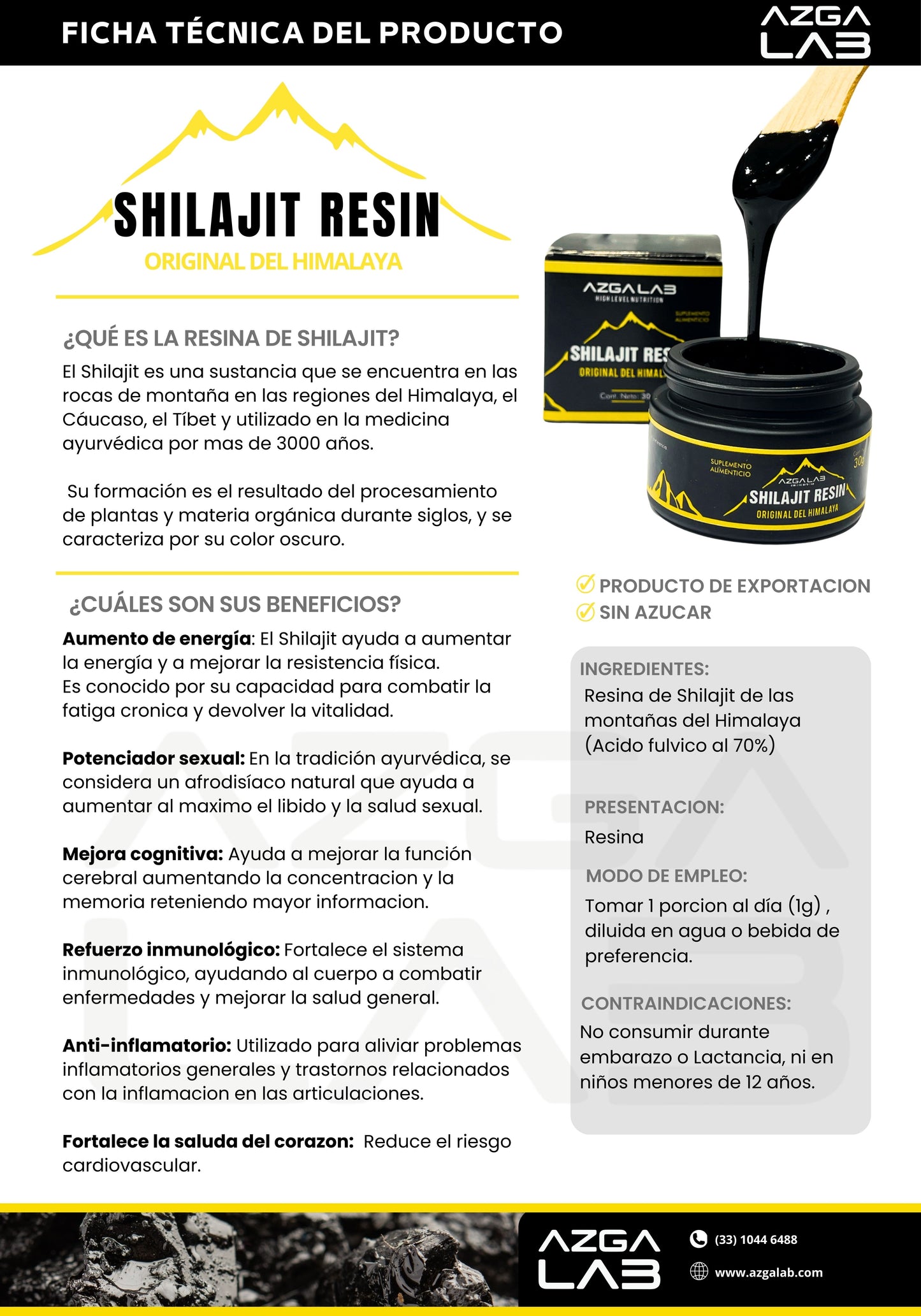 SHILAJIT RESINA 30g AZGA LAB