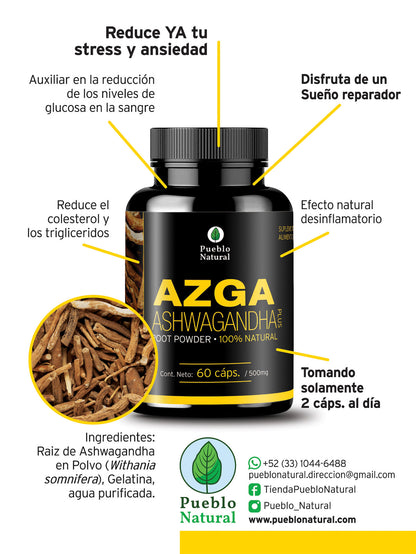 AZGA ASHWAGANDHA 60 capsulas de 500mg AZGA LAB