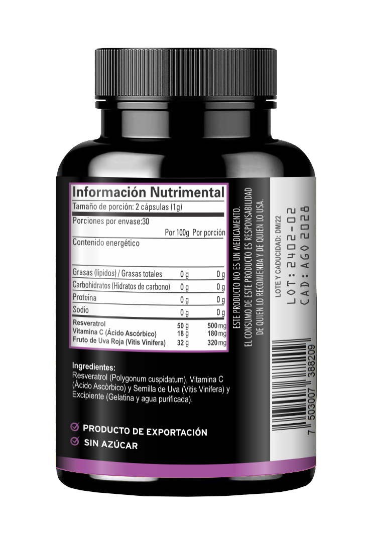 RESVERATROL 60 capsulas 500mg AZGA LAB